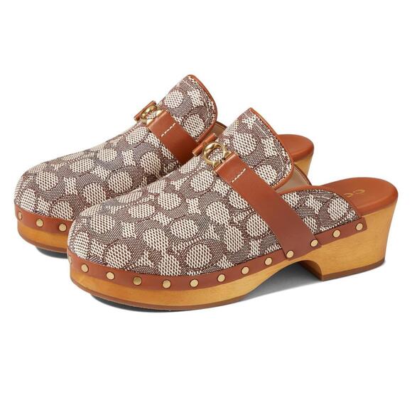 Coach Finlay Textured Jacquard Clog Cocoa/Burnished Amber 8.5 B (M )NEW  Box NWT - Picture 1 of 1
